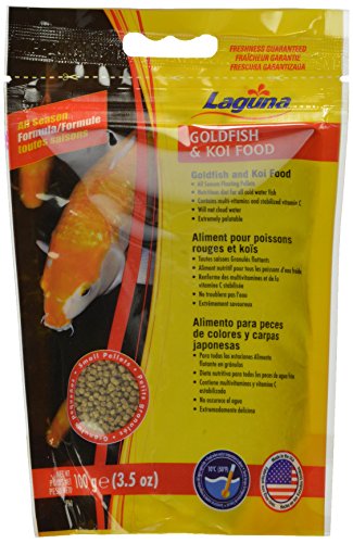 Laguna Goldfish/Koi Floating Food Pellet, Small, 3-1/2-Ounce