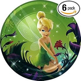 Disney's Tinker Bell Dessert Plates, 8-Count Packages (Pack of 6)