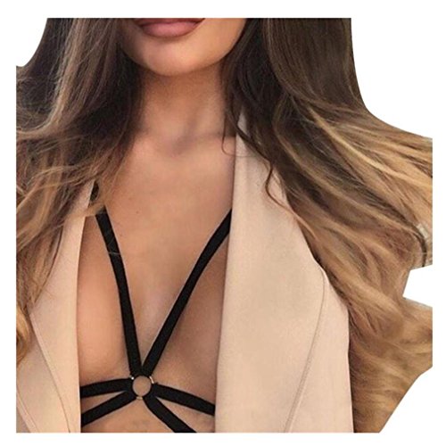 Mallcat Women Alluring Harness Bandage Hollow Out Bustier