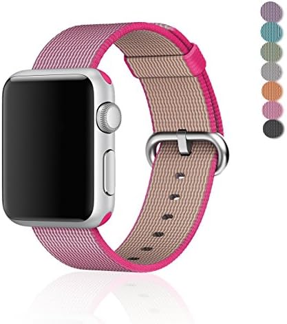 2016 Apple iWatch Band,WEYNG 42mm Latest Fine Woven Nylon Replacement Wrist Band Strap Classic Watchband for Apple iWatch 2016 (42MM-Pink)