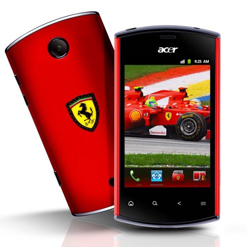 THE Official Ferrari Acer Smartphone - Android - 5mp Camera - FREE Bluetooth Headset - Unlocked - FameFone