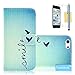 iPhone 5C Case, Tradekmk(TM) Cute Little Love Shape Pattern PU Leather Slim Fit Folio Wallet Stand Shell Cover Case with Card Holders Compatible with Apple iPhone 5C[+Stylus+Screen Protector+Cleaning Cloth]