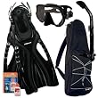 PROMATE Snorkeling Scuba Dive Frameless Mask Fins Dry Snorkel Gear bag Set