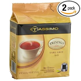 Twinings Earl Grey Tea, 16-Count T-Discs for Tassimo Coffeemakers (Pack of 2)