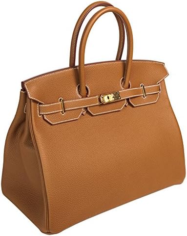 Hermes 35cm Birkin Gold Togo Leather Gold Hardware Stamp R 2014