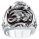 Realm Of The Dragon Sterling Silver Ring: Men's Fantasy Jewelry