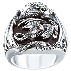 Realm Of The Dragon Sterling Silver Ring Men s Fantasy Jewelry - size 10 deals