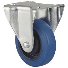 Revvo Caster Sovereign Series Plate Caster, Rigid, Rubber Wheel, 264 lbs Capacity, 4" Wheel Dia, 1-3/16" Wheel Width, 5" Mount Height, 4" Plate Length, 3-1/8" Plate Width