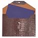 Crocodile Embossed Leather Large Envelope, Brown, Holds up to 9x12 folder
