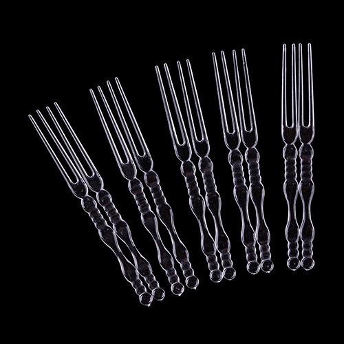 90Pcs Home Dining Disposable Plastic Food Cake Fruit Fork Picks Skewer Set