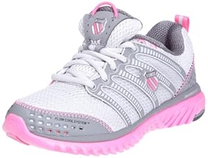 K-Swiss Women's Blade-Light Run Running Shoe,Gull Grey/Charcoal/Neon Pink,9 M US