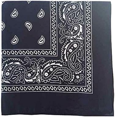 Cowboy Head Wrap Scarf Bandanas Cotton Purple/Pink/Blue/Orange/Yellow/Green(Pack of 6) (Navy blue)
