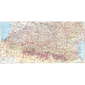 FRANCE:Pyrenees-Gascogne,1959 map