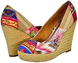 Bamboo Dorine-05 Red Multi Women Wedge Pumps