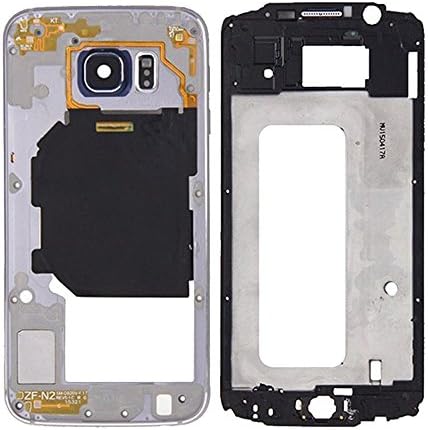 Samsung Galaxy S6 Mildle Frame Housing Bezel Case Cover + LCD Middle Frame + SIM Card Holder Slim Slot + Side Buttons + Camera Glass Lens for S6 SM-G920 G920A G920V G920P G920R4 G920T G920F(blue)