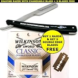 USA W&R Brand Professional Hair Cutting Razor + 5 FREE Double Edge Blade