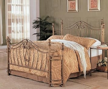 Buy Queen Size Metal Bed Headboard and Footboard in Gold Finish
