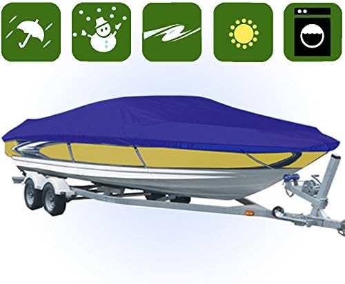 RockyMRanger Universal Trailer Fishing Ski Boat Cover Waterproof V-Hull YBTN (20-22 ft YBT3N)