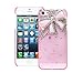 iPhone SE Case, Fosmon GEM Series 3D Bling Crystal Design Case for Apple iPhone SE / 5S / 5 - Pink Rhinestone Bow