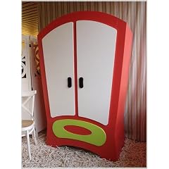 Roter Kleiderschrank im Comic Design