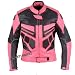 NEW WOMENS MOTORCYCLE CE ARMOR LEATHER JACKET PINK XL