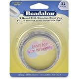 Beadalon Half Round Wire 316L Stainless Steel 22 Gauge, 15-Meter