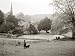 A Woman Walking Her Border Collie Dog in the Countryside Photographic Poster Print by Mirrorpix, 48x36
