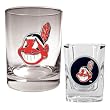 Cleveland Indians MLB Rocks Glass & Square Shot Glass Set - Primary Logo by Great American Products