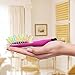 Detangling Brush with Mirror- No Tangle & Pain- Anti Static Soft Bristle- Massaging & Straightening Detangler- Rubberized Grip- Cool/ Cute Colors- Wet & Dry Detangle Comb- For All Hair Types