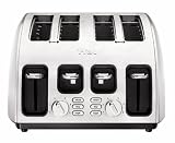 T-fal TF5600002 Avante Icon Cooking Core 1800-Watt Full Brushed Stainless Steel 4-Slice High Speed Toaster, Silver