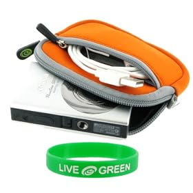 Neoprene Sleeve Case (Orange) for Panasonic Lumix DMC-FP8 Digital Camera Red