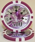 25 $500 Ben Franklin 14 Gram Laser Graphic Poker Chips