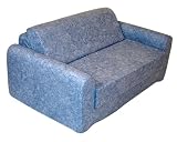 Distressed Denim Kid's Sofa Chair Sleeper Foam Furniture