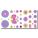 Patchwork Purple Self Stick Room Appliques