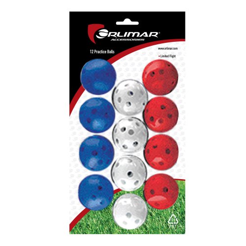 Orlimar Practice 12-Pack Balls Holes (Red/White/Blue)