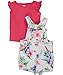 Carters Baby Girls Hibiscus Shortalls Set 6 Months White/pink