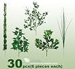 30 Pieces of Mixed Artificial Greenery Sprays _6 pieces of each kind
