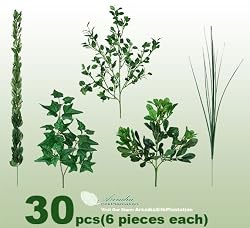 30 Pieces of Mixed Artificial Greenery Sprays _6 pieces of each kind
