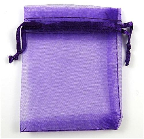Organza Wedding Party Favor Bags- Package of 100 (4"x6", Purple)