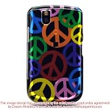 Purple Blue Pink Multi Color Rainbow Peace Sign Snap on Hard Skin Cover Case for Blackberry Tour 9630 / Bold 9650 + Belt Clip