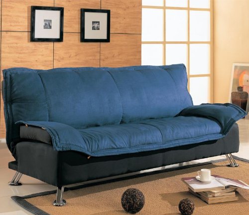 Blue & Black Futon Sofa Bed