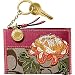 Coach Signature Flower Floral Mini Skinny Coin Case Key Chain 41415 Pink