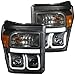 AnzoUSA 111292 FORD F-250/350/450/550 SUPERDUTY 11-16 PROJECTOR HEADLIGHTS U-BAR BLACK CLEAR