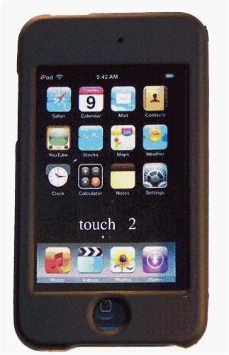 Apple iPod Touch 2nd Generation BLACK Snap-on Hard Rubberized Crystal Case GB 16 GB 16GB