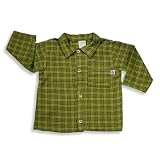 Charlie Rocket - Infant Boys Long Sleeve Plaid Button Down Shirt, Green, Brown (Size 12Months)