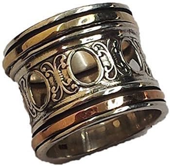 Meditation Spinner Ring Size 11 Spinning Bands Rings Sterling Silver 925