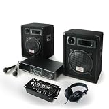 PA Anlage “Bass Boomer USB” Set Verstärker Boxen Mics 800W