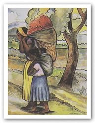 Flower Vendor With Child by Diego Rivera 18"x24" Art Print Poster