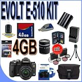 cheap Olympus Evolt E-510 (262070) Digital SLR 10.0 MP Camera w/ Zuiko Digital ED 14-42 mm f/3.5-5.6 Lens + Zuiko EZ Zoom 40-150mm f/4.0-5.6 Lens + 4GB CF Compact Flash Memory Card + BLM1 Replacement Lithium Ion Rechargeable Battery + Two Filter Kits E510 BigVALUEInc Accessory Saver Bundle + MUCH MORE
