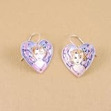 Heart Lady Enameled Earrings Sterling Silver